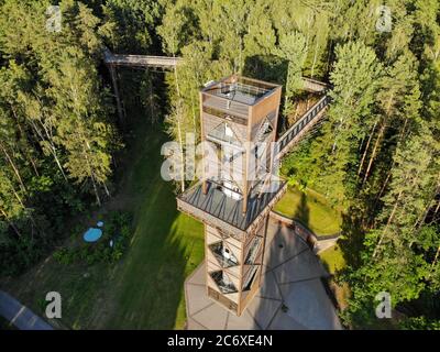 La torre di guardia sentiero Treetop a takas laju, Anyksciai, Lituania Foto Stock