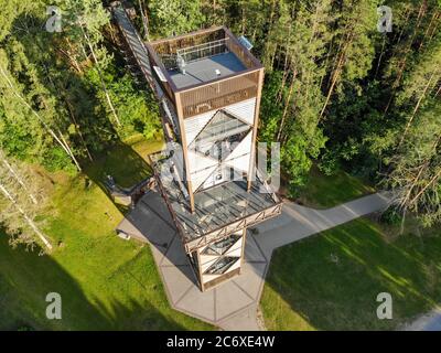 La torre di guardia sentiero Treetop a takas laju, Anyksciai, Lituania Foto Stock