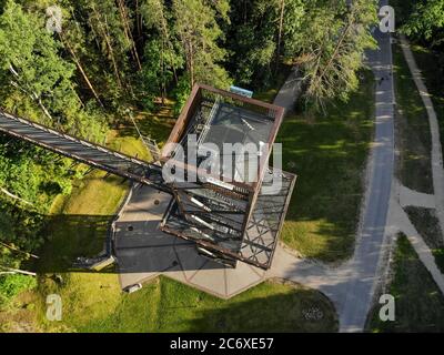 La torre di guardia sentiero Treetop a takas laju, Anyksciai, Lituania Foto Stock