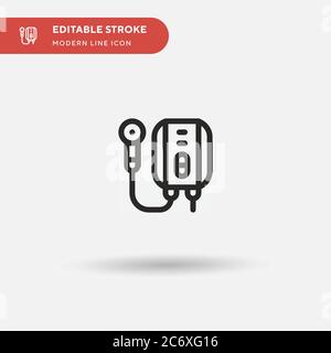 Icona vettore semplice riscaldatore acqua. Modello di disegno simbolo illustrazione per elemento UI mobile Web. Pittogramma moderno a colori perfetto su tratto modificabile. Icone di scaldacqua per il vostro progetto di affari Illustrazione Vettoriale