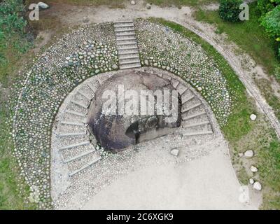 Il secondo masso più grande del Puntukas in Lituania ad Anyksciai, Lituania Foto Stock