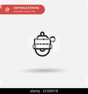 Icona vettore semplice Babbo Natale. Modello di disegno simbolo illustrazione per elemento UI mobile Web. Pittogramma moderno a colori perfetto su tratto modificabile. Icone Babbo Natale per il vostro progetto aziendale Illustrazione Vettoriale