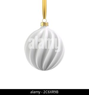 Giocattolo realistico oro albero di Natale sotto forma di spirale. Illustrazione Vettoriale