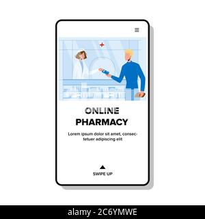 Online Pharmacy Shop for Buy Medicaments Vector Illustrazione Vettoriale