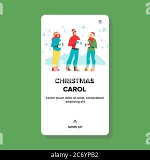 Natale Carol canto persone cantanti Vector Illustrazione Illustrazione Vettoriale