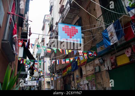 Europa, Italia, Campania, Napoli, via Montecarrese nel distretto di Montecalvario Foto Stock