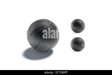 Palla da basket in gomma nera vuota mock-up, vista semi-girato Foto stock -  Alamy