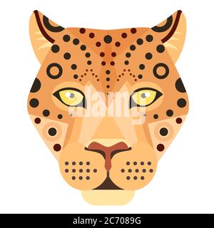 Logo della testa Leopard. Stemma decorativo vettoriale Cheetah Illustrazione Vettoriale