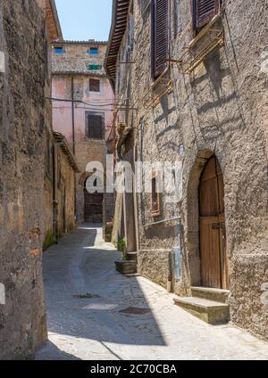 Vista panoramica nel villaggio di Civitella d'Agliano, provincia di Viterbo, Lazio, Italia. Foto Stock