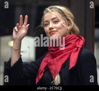 pic mostra: Amber sentito ex moglie di Johnny Depp arriva oggi l'High Court a Londra. 13.7.20 immagine di Gavin Rodgers/ Pixel8000 Foto Stock