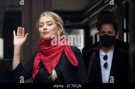 pic mostra: Amber sentito ex moglie di Johnny Depp arriva oggi l'High Court a Londra. 13.7.20 immagine di Gavin Rodgers/ Pixel8000 Foto Stock