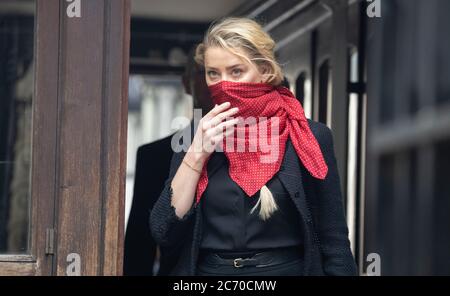 pic mostra: Amber sentito ex moglie di Johnny Depp arriva oggi l'High Court a Londra. 13.7.20 immagine di Gavin Rodgers/ Pixel8000 Foto Stock