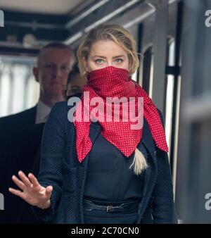 pic mostra: Amber sentito ex moglie di Johnny Depp arriva oggi l'High Court a Londra. 13.7.20 immagine di Gavin Rodgers/ Pixel8000 Foto Stock
