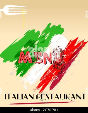 Menu design per ristorante italiano, spazio libero per il vostro logo. Illustrazione Vettoriale