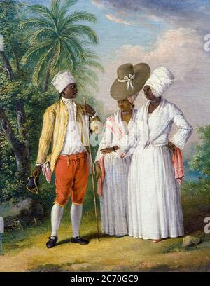 Dominicani indios dell'ovest libero, dipinto di Agostino Brunias, circa 1770 Foto Stock