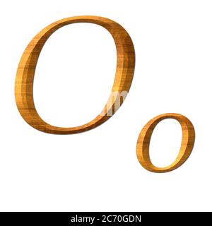 Omicron. Alfabeto greco tessitura legno istruzione Foto Stock