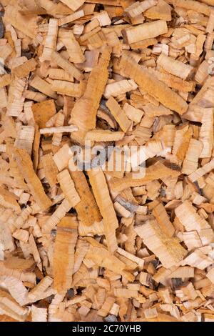 Fondo pieno di trucioli di legno, consistenza Foto Stock