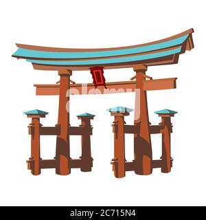 Illustrazione vettoriale del monumento di Miyajima del Giappone. eps 10 Illustrazione Vettoriale