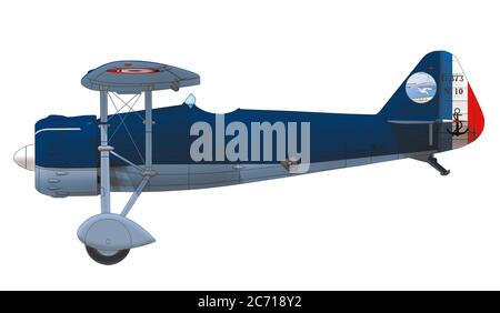 Dewoitine D.323 (n° 10), combattente portatore dell'aviazione navale francese, utilizzato per l'addestramento a Cherbourg, 1939 Foto Stock