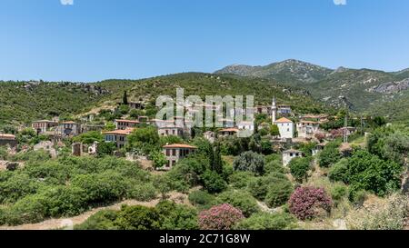 Dogangbey, Turchia - 2016 maggio: Scenario panoramico dello storico villaggio Dogangbey nella città di Aydin Foto Stock