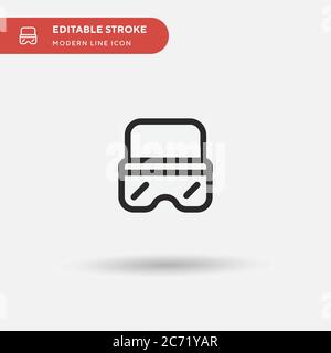 Occhiali di sicurezza icona semplice vettore. Modello di disegno simbolo illustrazione per elemento UI mobile Web. Pittogramma moderno a colori perfetto su tratto modificabile. S Illustrazione Vettoriale