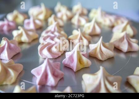 marshmallows crema, foto cibo, colore crema, primo piano Foto Stock