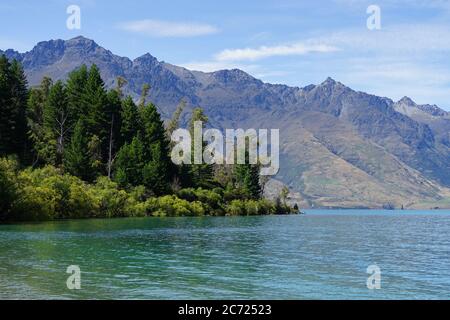 Lago Wakatipu vicino Queenstown Foto Stock