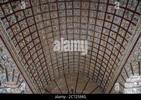 Capela dos Ossos, Nossa Senhora do Carmo, Faro, Portogallo, soffitto Foto Stock