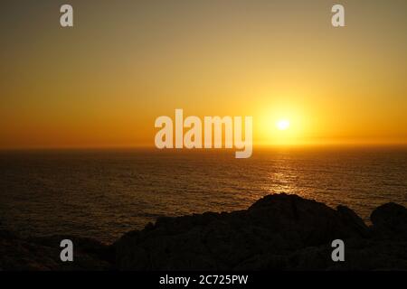 Tramonto a Cabo Sao Vicente Foto Stock