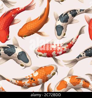 Carpe koi senza cuciture Illustrazione Vettoriale