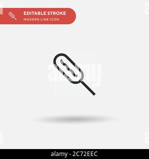 Icona vettore semplice Corndog. Modello di disegno simbolo illustrazione per elemento UI mobile Web. Pittogramma moderno a colori perfetto su tratto modificabile. Corndog Illustrazione Vettoriale