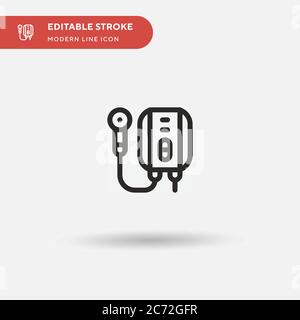 Icona vettore semplice riscaldatore acqua. Modello di disegno simbolo illustrazione per elemento UI mobile Web. Pittogramma moderno a colori perfetto su tratto modificabile. Wat Illustrazione Vettoriale