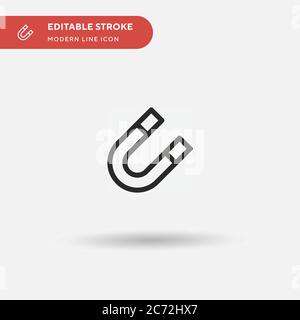 Icona vettore semplice magnete. Modello di disegno simbolo illustrazione per elemento UI mobile Web. Pittogramma moderno a colori perfetto su tratto modificabile. Icone magnetiche per il vostro progetto aziendale Illustrazione Vettoriale