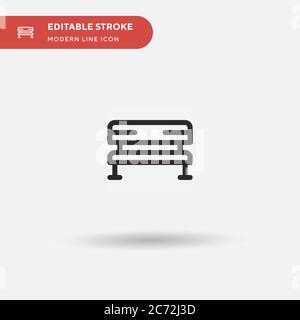 Icona vettore semplice del banco. Modello di disegno simbolo illustrazione per elemento UI mobile Web. Pittogramma moderno a colori perfetto su tratto modificabile. Icone da banco per il vostro progetto aziendale Illustrazione Vettoriale