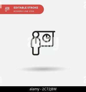 Icona vettore semplice di presentazione. Modello di disegno simbolo illustrazione per elemento UI mobile Web. Pittogramma moderno a colori perfetto su tratto modificabile. Icone di presentazione per il progetto aziendale Illustrazione Vettoriale