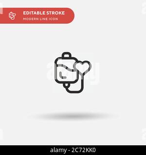 Icona vettore semplice trasfusione. Modello di disegno simbolo illustrazione per elemento UI mobile Web. Pittogramma moderno a colori perfetto su tratto modificabile. Icone di trasfusione per il vostro progetto aziendale Illustrazione Vettoriale