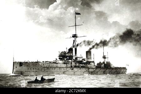 HMS DREADNOUGHT Royal Navy corazzata nel 1906 Foto Stock