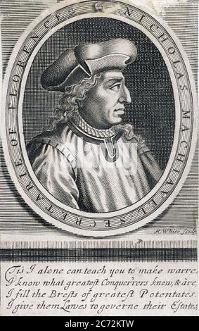 NICCOLÒ MACHIAVELLI (1469-1527) diplomatico e filosofo italiano Foto Stock