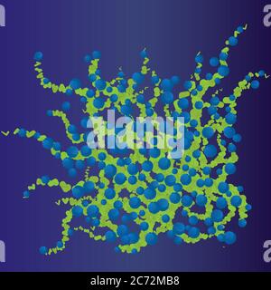 piccolo bush di bacche blu astratto modello privo di piante Illustrazione Vettoriale