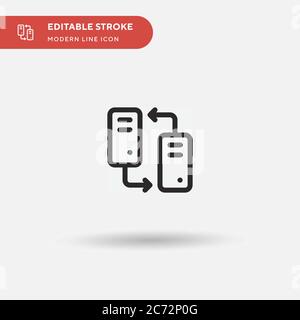 Icona vettore semplice CPU. Modello di disegno simbolo illustrazione per elemento UI mobile Web. Pittogramma moderno a colori perfetto su tratto modificabile. Icone CPU per il vostro progetto aziendale Illustrazione Vettoriale