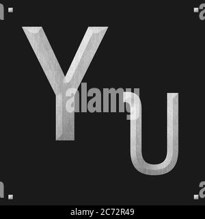 Alfabeto greco formazione tessitura pietra, Upsilon Foto Stock