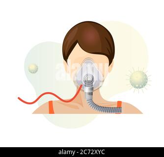 Novel Coronavirus - supporto ventilazione non invasiva - icona come file EPS 10 Illustrazione Vettoriale