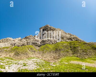 Fantastica escursione panoramica dal Nebelhorn lungo il Laufbacher Eck via Schneck, Hofats e Oytal Foto Stock
