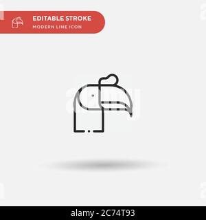Icona vettore semplice Toucan. Modello di disegno simbolo illustrazione per elemento UI mobile Web. Pittogramma moderno a colori perfetto su tratto modificabile. Icone Toucan per il vostro progetto di affari Illustrazione Vettoriale