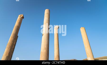 Persapolis, Iran - 2019 maggio: Rovine di Persapolis, la capitale dell'Impero Persiano più tardi distrutta da Alessandro il grande. Città storica di Persapolis Foto Stock