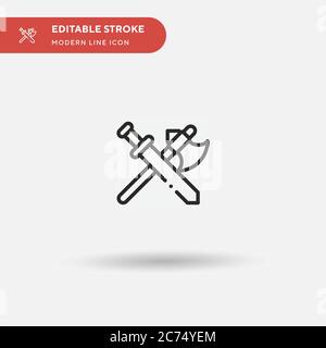 Icona vettoriale semplice armi. Modello di disegno simbolo illustrazione per elemento UI mobile Web. Pittogramma moderno a colori perfetto su tratto modificabile. Icone armi per il tuo progetto aziendale Illustrazione Vettoriale