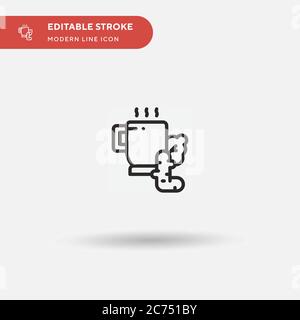 Icona vettore semplice tè alle erbe. Modello di disegno simbolo illustrazione per elemento UI mobile Web. Pittogramma moderno a colori perfetto su tratto modificabile. Icone di tè alle erbe per il vostro progetto di affari Illustrazione Vettoriale