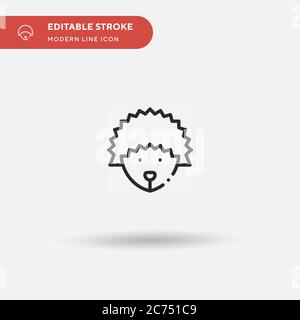 Icona vettore semplice hedgehog. Modello di disegno simbolo illustrazione per elemento UI mobile Web. Pittogramma moderno a colori perfetto su tratto modificabile. Icone hedgehog per il vostro progetto di affari Illustrazione Vettoriale