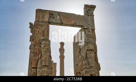 Persapolis, Iran - 2019 maggio: Rovine di Persapolis, la capitale dell'Impero Persiano più tardi distrutta da Alessandro il grande. Città storica di Persapolis Foto Stock