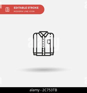 Icona vettore semplice camicia. Modello di disegno simbolo illustrazione per elemento UI mobile Web. Pittogramma moderno a colori perfetto su tratto modificabile. Icone di camicia per il vostro progetto di affari Illustrazione Vettoriale